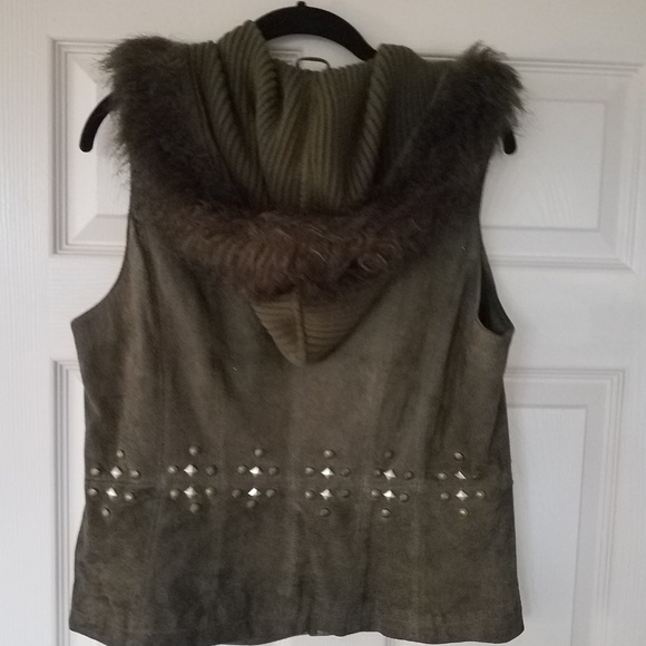 genuine leather suede vest women size M - Picture 4 of 8